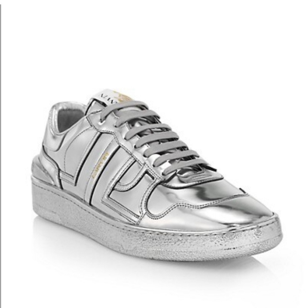 🚀 Sale Lanvin Clay Silver Metallic Sneakers